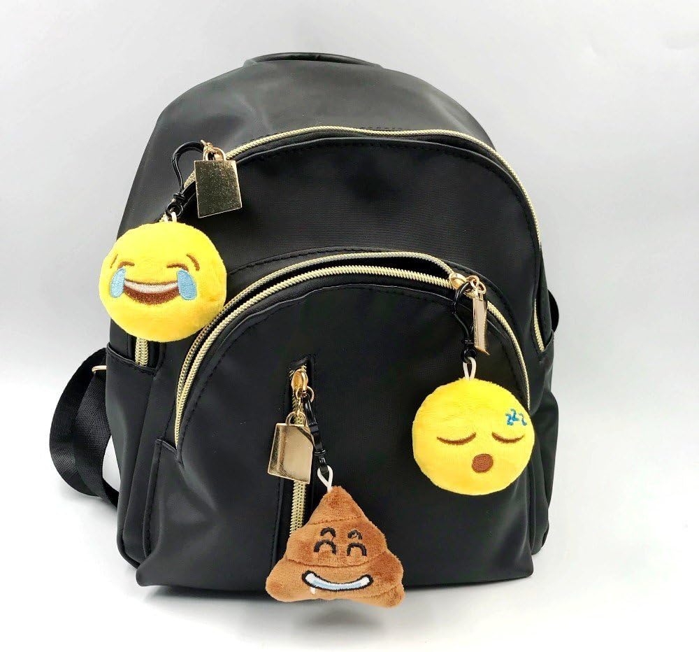 JZK 45 pcs Mini plush emoticon keychain keyring 5cm / 2 inch yellow small smiley face backpack key chain for kids adult birthday party favours keepsake giveaways gift - Image 4