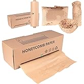 VIECAM Eco-Friendly Honeycomb Packing Paper - 15" x 500' with Easy Dispense Box, 100% Recyclable Kraft Material, Ideal for E-Commerce, Moving, and Small Business Shipping