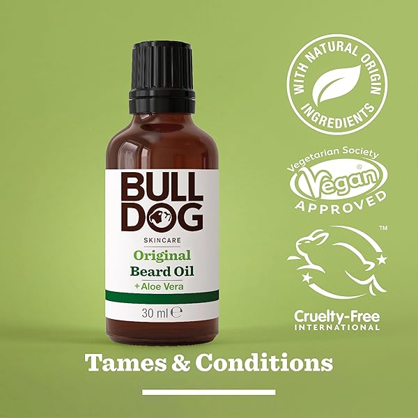 BULLDOG SKINCARE – GROOMING ORIGINAL BEARD OIL TAMES AND CONDITIONS BEARD 30 ML