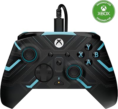Rematch Advanced Titan Steel Manette de jeu filaire - Licence Xbox Series XS, Xbox One et PC avec Phosphorescent, Boutons Programmables, Gâchettes, commandes audio et câble de 2.5 m