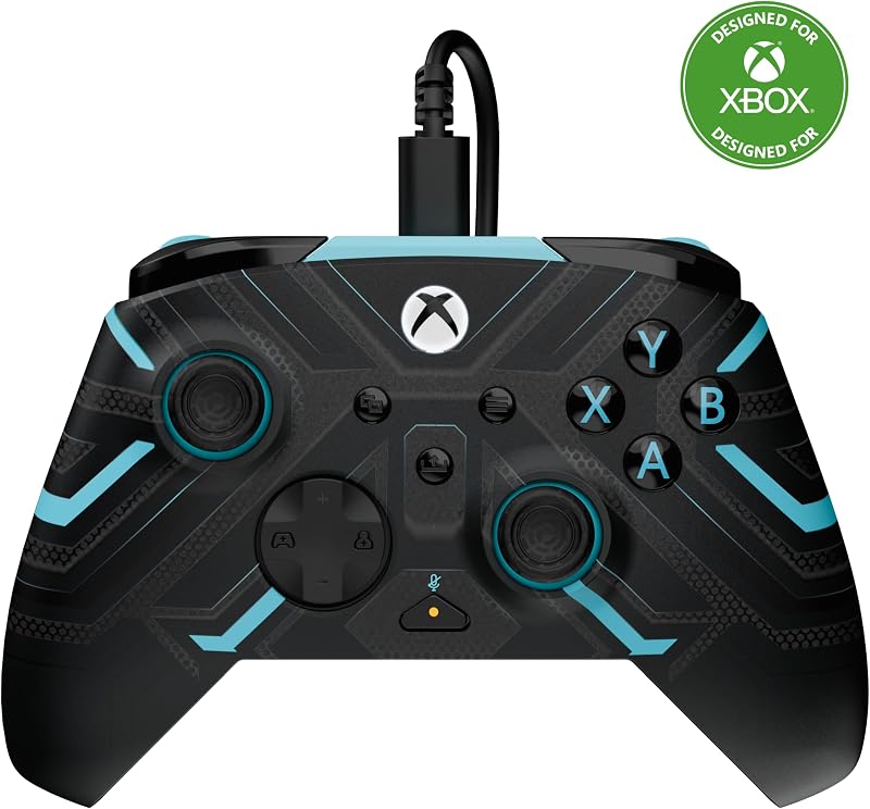 Rematch Advanced Titan Steel Manette de jeu filaire - Licence Xbox Series XS, Xbox One et PC avec Phosphorescent, Boutons Programmables, Gâchettes, commandes audio et câble de 2.5 m