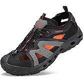HUMTTO Men's Amphibious Closed Toe Hiking Sandals Quick-Dry Water Shoes Non-Slip Athletic Adjustable Outdoor Fisherman Beach Summer Walking Travel Shoe