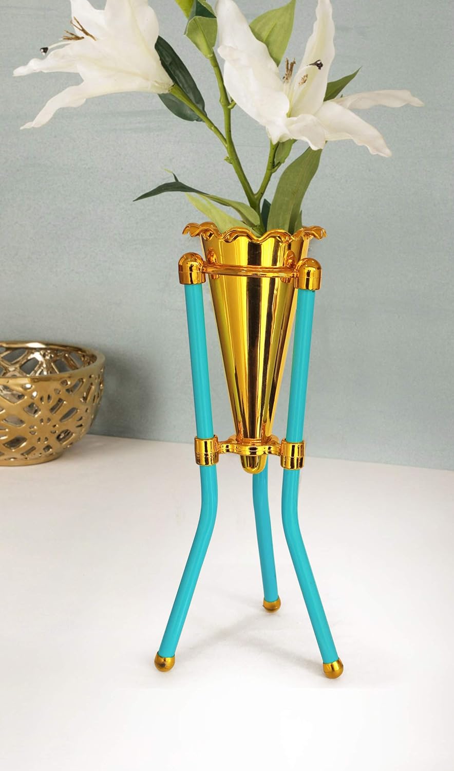 Buy Tied Ribbonsdecorative Flower Vases Pot For Center Table