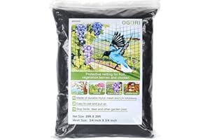OGORI 25' x 25' Bird Netting Heavy Duty Nylon 3/4" Mesh Garden Netting Protect Fruit Trees, Plants and Vegetables