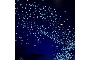 BAIRAY Glow in The Dark Stars Decals Decor for Ceiling 633 Pcs Realistic 3D Stickers Starry Sky Shining Decoration Perfect for Kids Bedroom Bedding Room Gifts(Blue)