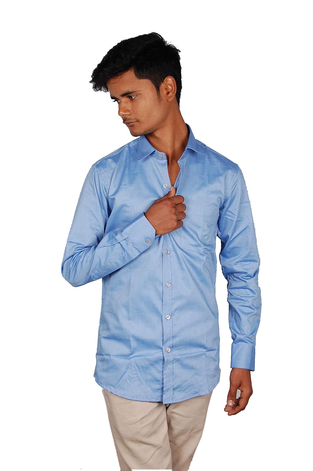 Buy Mens Regular fit Shirt (Light Blue) at Amazon.in
