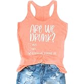 Womens Drinking Casual Racerback Tank Tops Am I Drunk Funny Bachelorette Letter Graphic Sleeveless T Shirt Vest Tee