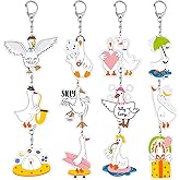 JIUJIUBER Silly Goose Party Favors 12 PCS Silly Goose Acrylic Keychains for Silly Goose Birthday Party Decorations Supplies