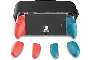 Skull & Co. GripCase OLED Bundle: A Dockable Transparent Protective Case with Replaceable Grips [to fit All Hands Sizes] for 