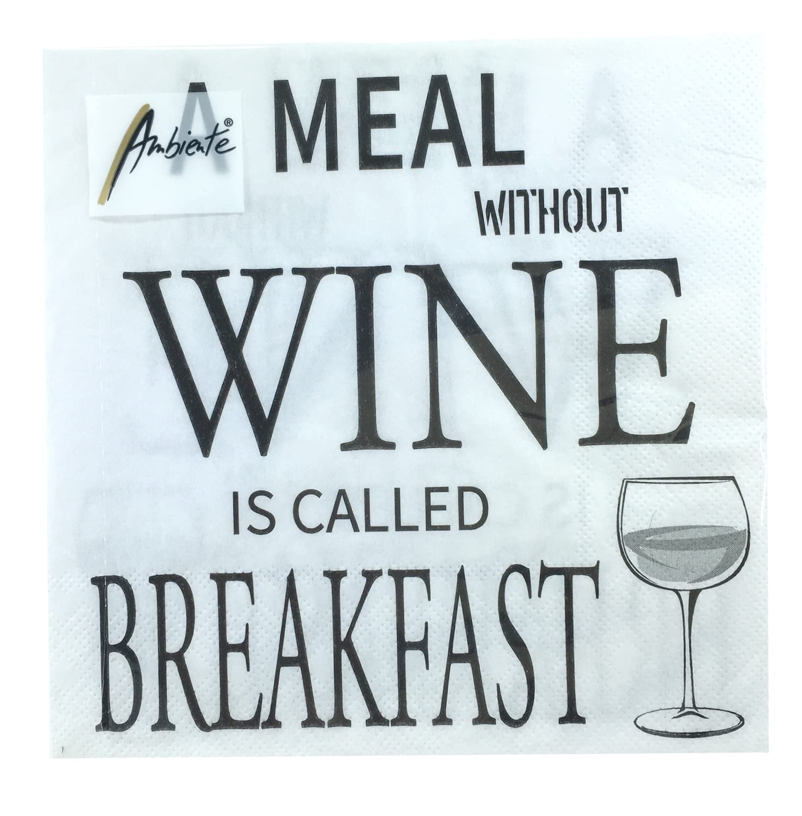 Paper Napkins Lunch Festival Party Approx. 33 x 33 cm Every Day Any Occasion A Meal Without Is Called Breakfast White