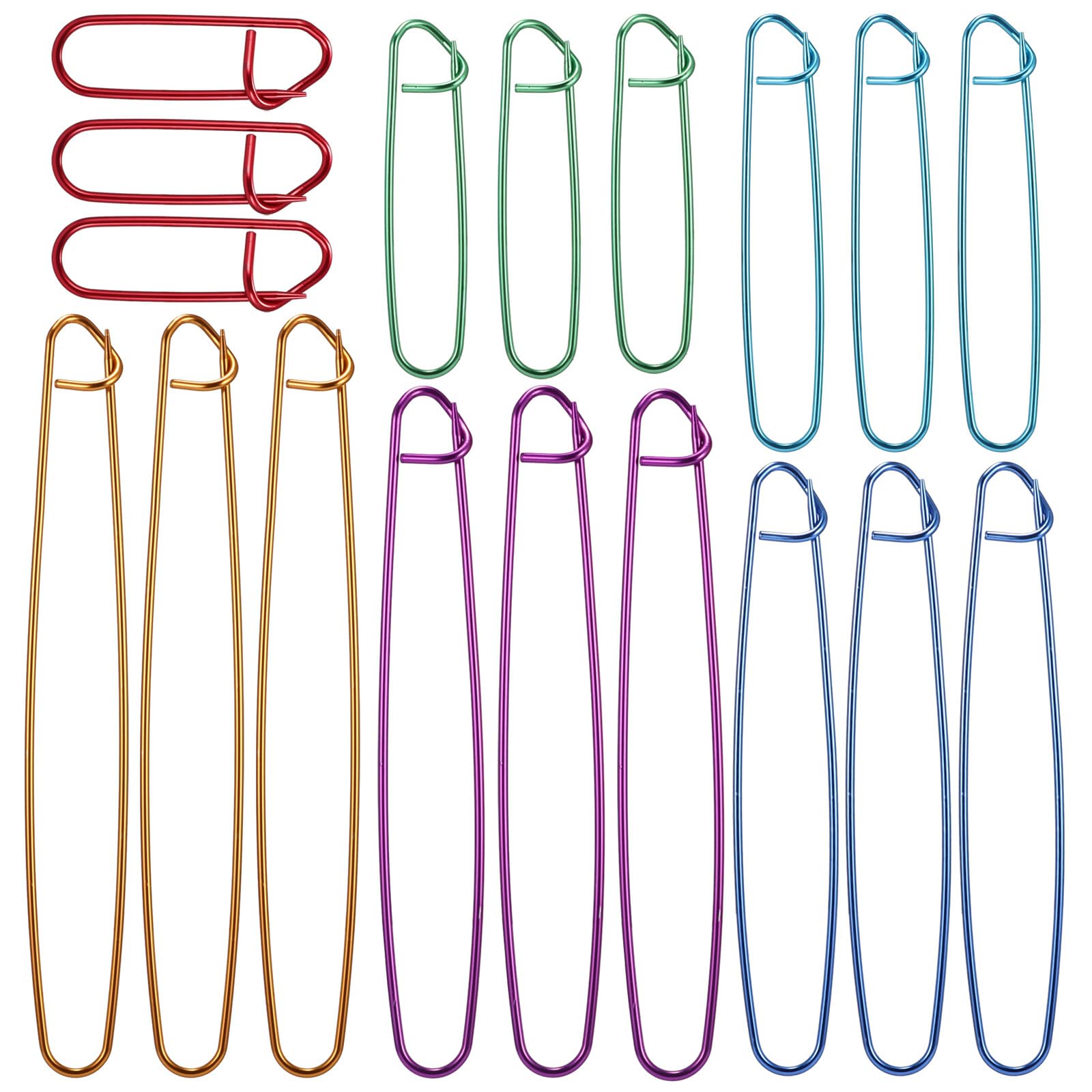 XiangSKY 18 Pcs Stitch Holder Set, Assorted Colors Aluminium Cable Needles Practical Knitting Tools for Blankets Scarves Other Knitting Project Crochet Projects with 20pcs Stitch Marker