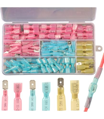 thumbnail image 2 of 520 Piece Insulated Electrical Wire Terminal Connector Kit - Assorted Spade, Crimp, Ring Terminals (22 AWG) 2 of 5