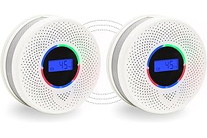 Kesymo 2Pack Upgraded Interlinked Smoke Carbon Monoxide Detector, Battery Powered&Wireless Interconnected Smoke and CO Alarm, Transmission Range of Over 820 ft (Includes Battery)