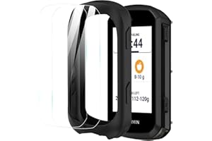 Compatible for Garmin Edge 850 Case, Lamshaw [2+1 Pack] Tempered Glass Film + Silicone Case Cover Compatible for Garmin Edge 
