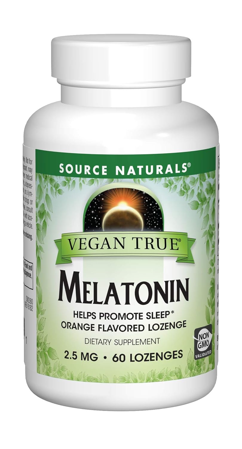 Amazon.com: SOURCE NATURALS Vegan True Melatonin 2.5 Mg Orange Lozenge, 60 Count: Health & Personal Care