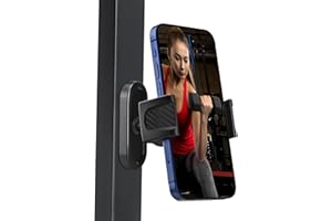 HOYXUN Magnetic Phone Holder for Gym, 360° Adjustable Strong Magnet Base Mount, Universal Magnetic Phone Mount for Workout Recording on All Smartphones