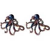 Pasiir Unique Octopus Metal Cabinet Knobs, Set of 2, Hand-Painted Drawer Pulls with Mounting Screws, Decorative Dresser Handles for Cabinets, Closets, Doors, Home D&eacute;cor