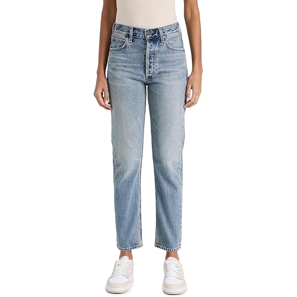 Mavi Women's New York High Rise Straight Leg Jeans, Light