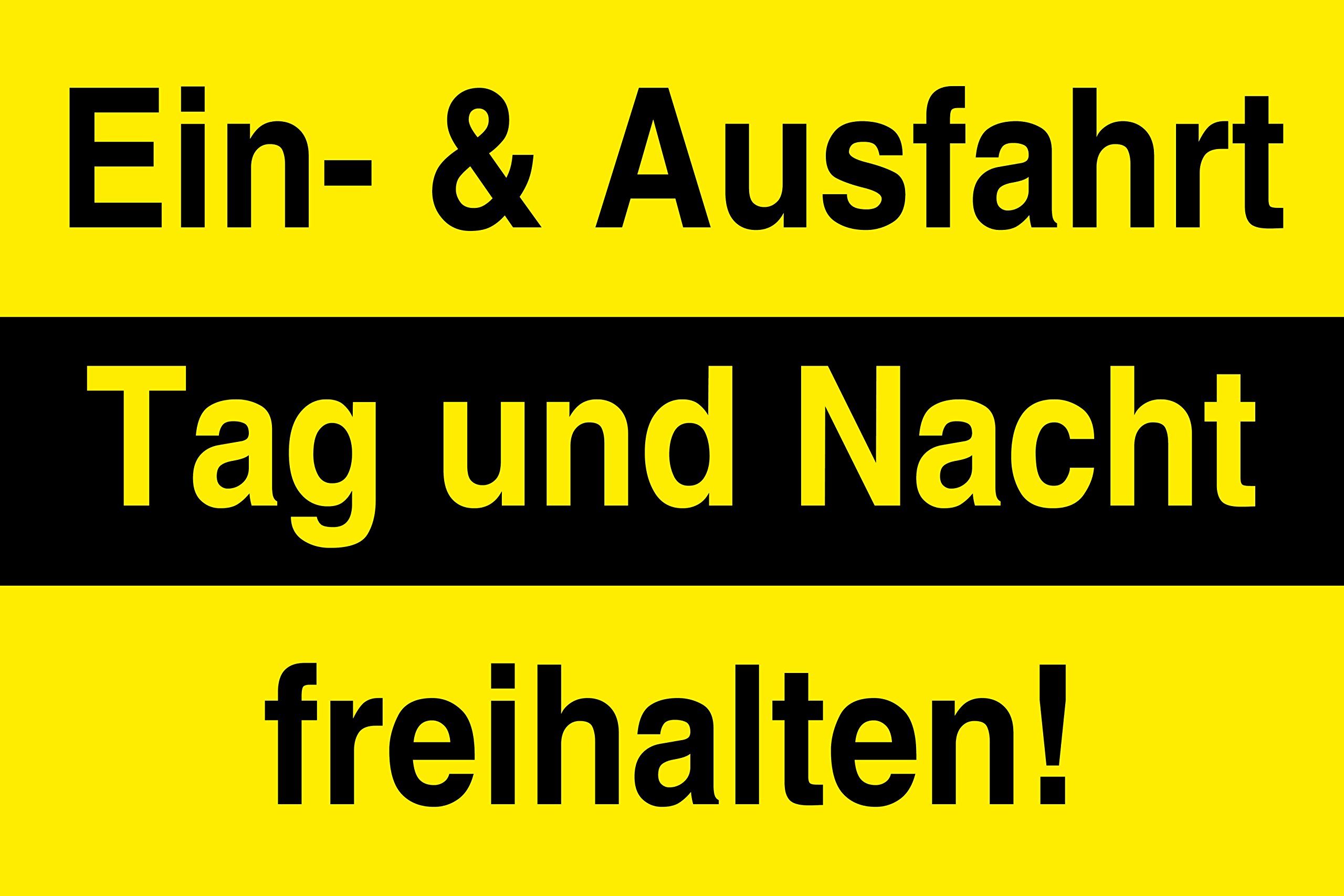 Einfahrt freihalten!" Aluminium Sign with 4 Holes (4 mm) 30 x 20 cm 3 mm Aluminium Sign Stable Composite Plate