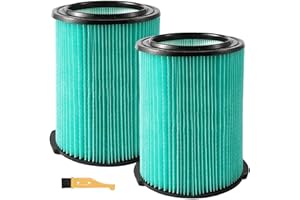 GEBDSM 2 Pack VF6000 5-Layer Replacement Filter for Ridgid Shop Vac 5-20 Gallon Wet Dry Vacuums WD5500 WD0671 WD6425 WD7000 WD1280 WD1851 WD1680 WD1956 RV2400A 1400RV RV2600B, fit for Husky 6-9 Gallon Vacs