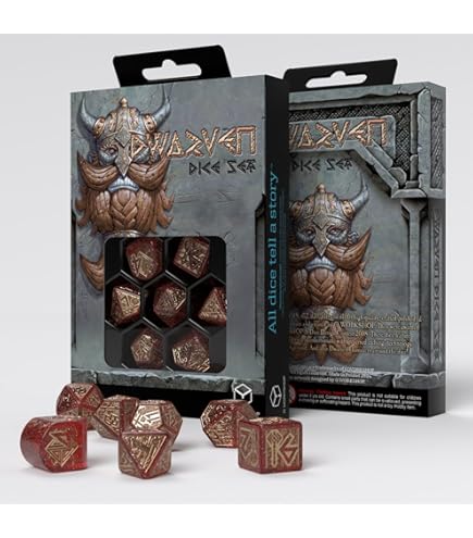 Amazon.com: Q-Workshop Dragons Modern Dice Set Red & Gold