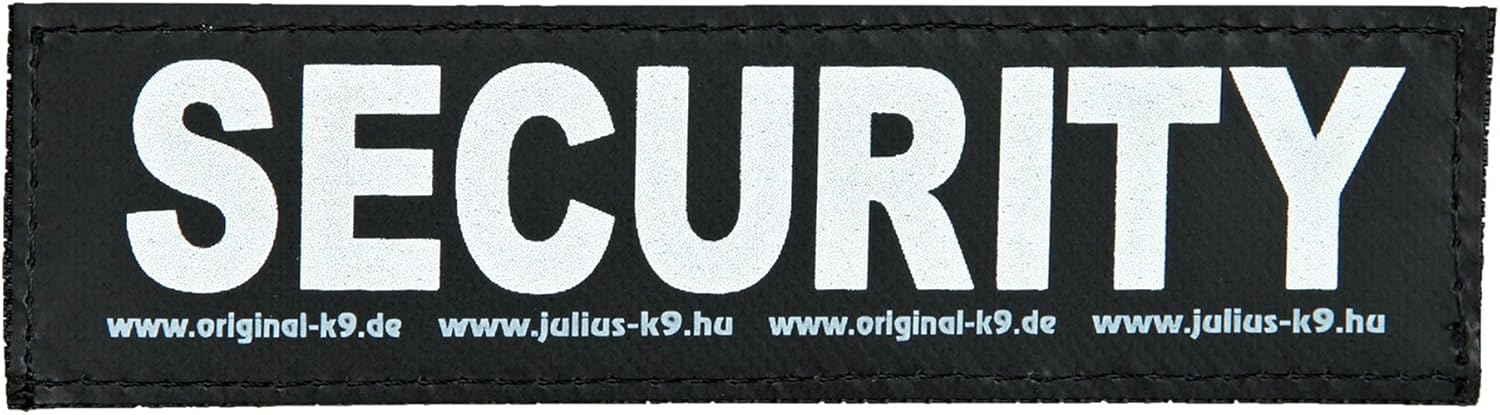 Julius-K9 Interchangeable Hook & Loop Patches, 1 pair, SECURITY, Size: Large, Black
