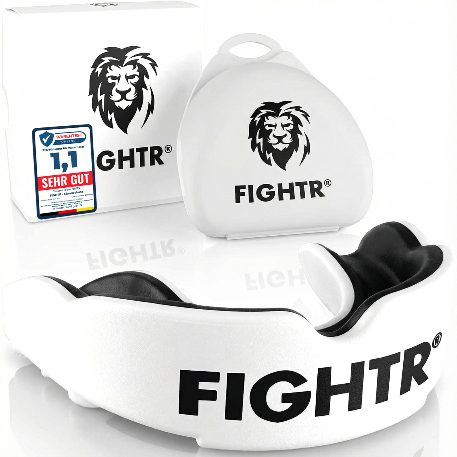 FIGHTR® Premium Mouth Guard - for Excellent Breathing & Easy to fit | Sports Mouth Guard for Boxing, MMA, Football, Lacrosse, Hockey and Other Sports | incl. hygienic Box