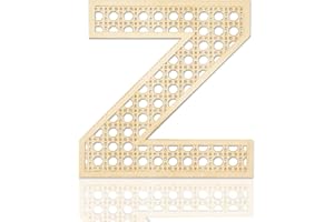 FOCAL20 Wooden Rattan Letters for Wall Decor Rustic Wooden Letters 12 Inch Wood Letter Rattan Wall Decor for Wedding Nursery Sign Baby Shower Newborn Birthday Gift Boho Bedroom Decoration (Z)
