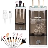 Yafuidil Electric Makeup Brush Cleaner & Dryer, 2 in 1 Makeup Brush Washer, Portable, Black, Synthetic Bristles, Cosmetic Brush, Makeup Brush Cleaner