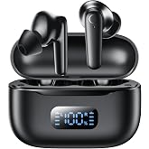 kurdene LED Display Wireless Earbuds Bluetooth 5.4 in Ear Headphones | 48H Playtime,Deep Bass Sound,10mm Clear Calls,Lightweight Headsets Secure Fit for Work, Commute, Gaming, Running Black
