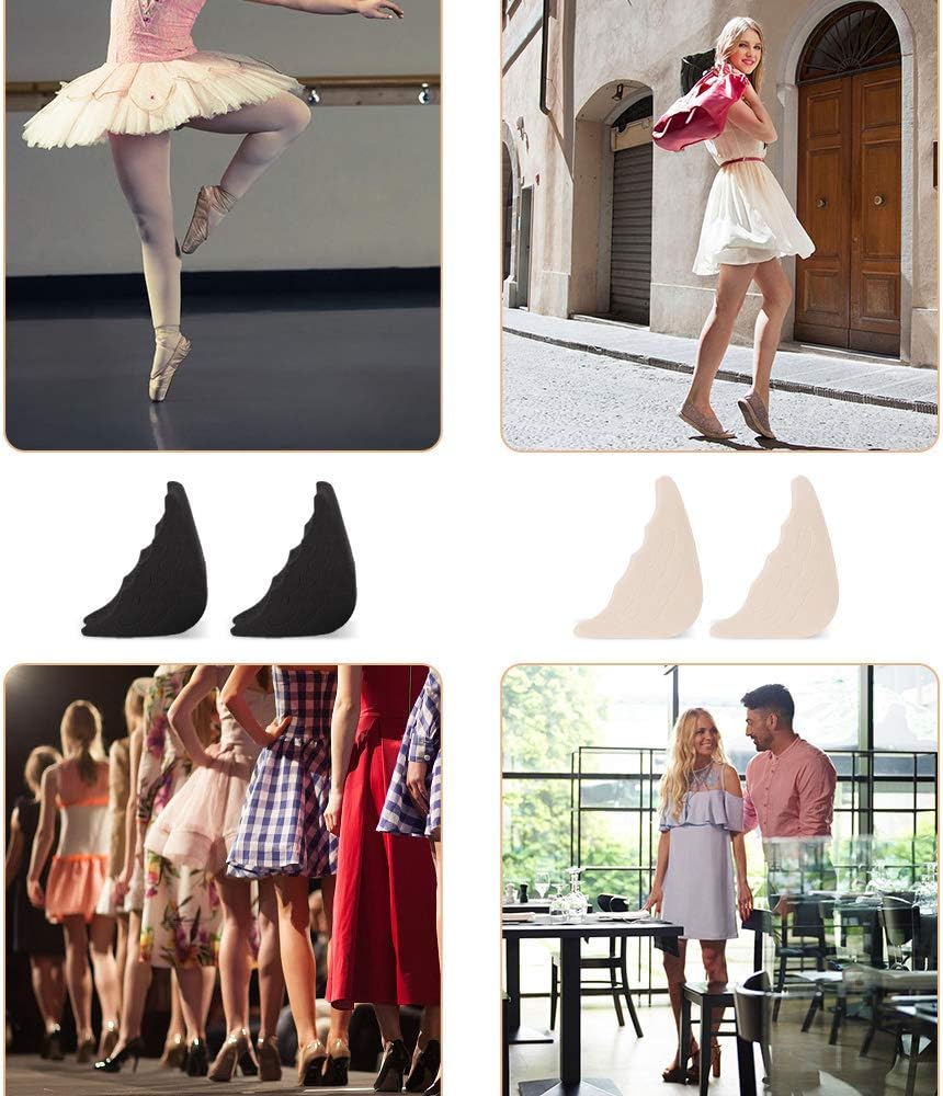 4 Pairs Toe Filler Inserts Adjustable Toe Plug Reusable Shoe Filler for Too Big Shoes for Women Men Unisex Pumps Flats Sneakers - Black + Beige: Health & Personal Care