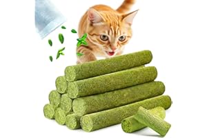 Grembeb 90g/3.17oz Cats Treat Cat Grass Teething Stick Kitten Toy Catnip Toys for Hairball Removal Freeze Dried Chew Dental F