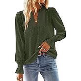 Falechay Boho Tops for Women V Neck Blouses Flowy Swiss Dot Dressy Casual Lace Womens Long Sleeve Shirts Trendy 2026