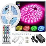 MINGER LED Strip Lights, Govee 16.4ft RGB LED Light Strip 5050 LED Tape Lights, Color Changing LED Strip Lights with Remote for Home Lighting Kitchen Bed Flexible Strip Lights for Bar Home Decoration