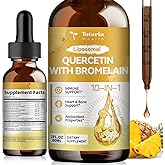 Totaria Liposomal Quercetin with Bromelain Liquid Drops - High Absorption Quercetin 1000mg & Bromelain 500mg Plus Elderberry,Vitamin C,Zinc for Immune & Antioxidant & Heart & Bone Support- 2 Fl Oz