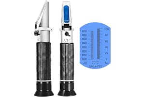 V·RESOURCING Seawater Salinity Refractometer,V-Resourcing Automatic Temperature Compensation Sea Water Salinity Measurer for Aquarium, Hydrometer, 0-100ppt & 1.000-1.070 Salinity Specific Gravity