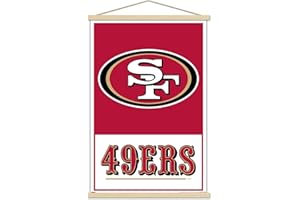 Trends International NFL San Francisco 49ers - Logo 21 Wall Poster, 22.37" x 34.00", Print and Beechwood Hanger Bundle