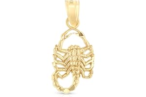 Ioka - 14K Yellow Gold Scorpion Pendant Tiny Size Zodiac Animal Sign Charm For Necklace or Chain