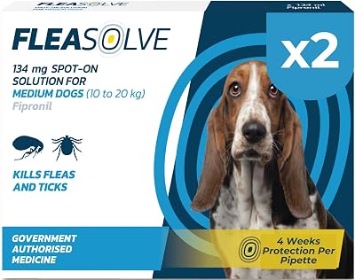 Naqua FleaSolve 2 x Pipettes Medium Dog 10-20 kg Spot-On