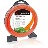 Anleolife .080" Commercial Square Trimmer String, Yard Weeds, 557 ft 1 lb | Bulk Refill for Battery-Powered Trimming, Grass, Light Weeds, Edging, and Small Yards; Cutter Helps Pull, Cut, and Reload