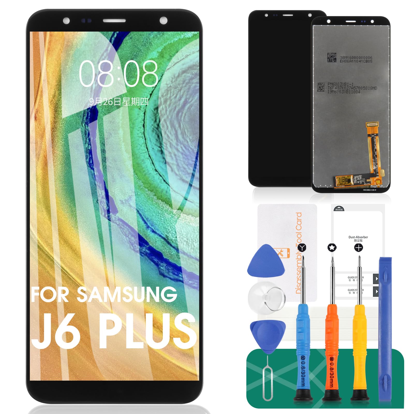 For Samsung Galaxy J6 Plus J610 / J4 Core J410 / J4 Plus J415 2018 Screen Replacement LCD Display Touch Sensor Digitizer Repair Kits (Black,Without Frame)