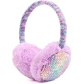 PESAAT Winter EarMuffs for Kids Outdoor Boys Knitted Ear Cover Plush Toddler Girls Ear Warmer 3-8 Years