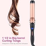 JAETON 38mm Curling Wand Large Ceramic Barrel Adjustable Temperature Dual view 5