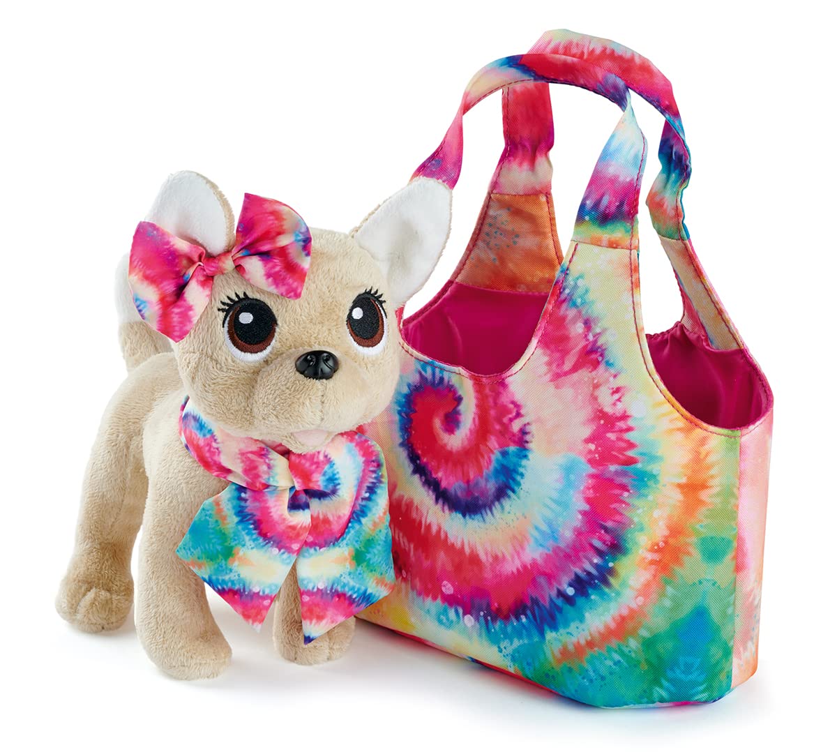 Simba 105890008 Chichi Love Batik Style, Plush Dog, Chihuahua, 20 cm, Bag in Batik Look, Hippie, Ethnic, Festival, Plush Toy, from 3 Years