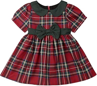 baby girl green plaid dress