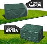 RICHIE Garden Bench Cover 163x66x63/89cm 3 Seater Waterproof UV Green view 3