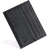 URAQT Credit Card Holder Wallet, RFID Blocking Leather Ultra Slim Wallet, Thin Minimalist Credit Card Case Card Protector, Front Pocket Wallets for Men, Women - 6 Card Slots and 1 Pockets (Black)