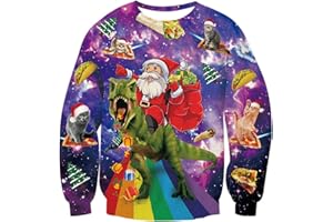 TUPOMAS Kids Ugly Christmas Sweater Boys Girls Xmas Sweatshirt Children Funny Fleece Tshirt 4-16 Years