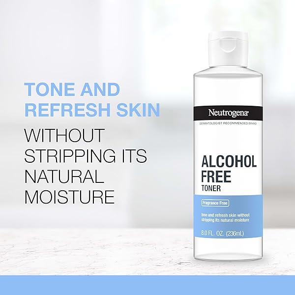 NEUTROGENA ALCOHOL-FREE GENTLE DAILY FACIAL TONER, FRAGRANCE-FREE TO TONE & REFRESH SKIN, GENTLY REMOVES IMPURITIES & RECONDITIONS SKIN, HYPOALLERGENIC, 8 FL. OZ