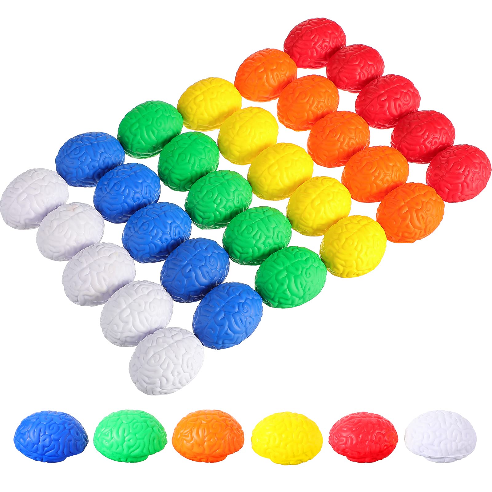 Photo 1 of 30 Pcs Brain Stress Ball Bulk Halloween Brain Toy Hand Muscle Exercise Sensory Pressure Ball for Teen Adult Prank Stuff Improve Grip Strength Object Recognition
